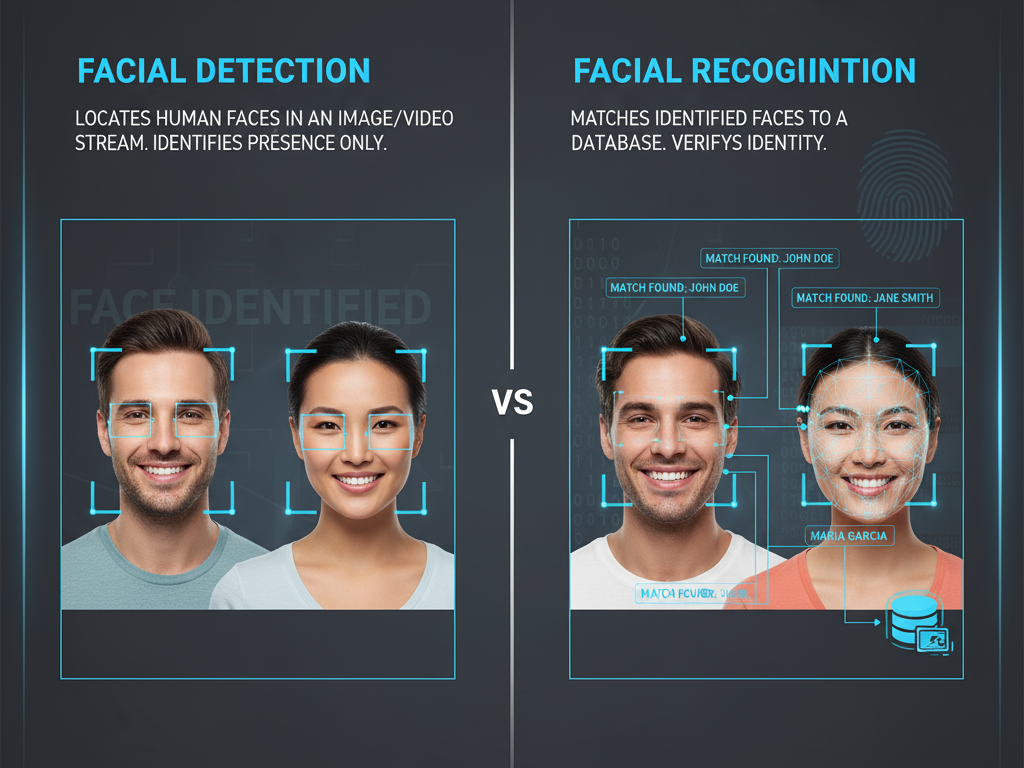 Differentiating Face Detection and Facial Recognition