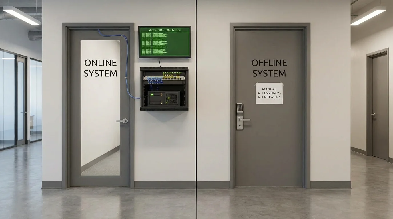 Online vs Offline Door Access Control Systems